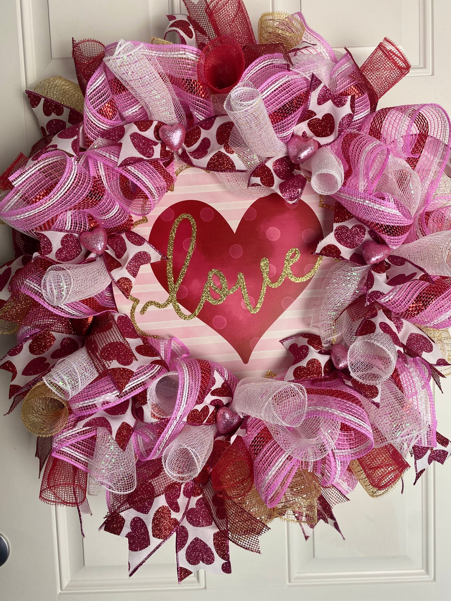 Valentine’s Day Deco mesh wreath